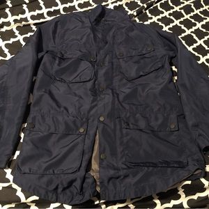 Five Four Womens Blue Polyester Lightweight Jacket Pockets Sz Small Button